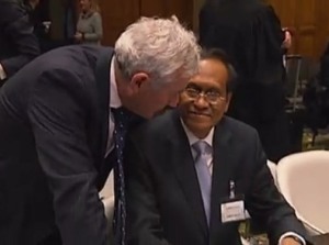 Bernard Collaery-dan-Menlu Timor-Leste-Luis Guterres di ICJ Court-Den Hague-Belanda-22 January 2014